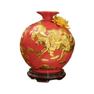 Bình hút tài lộc mạ vàng / dát vàng