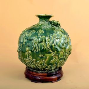 Bình hút tài lộc men ngọc phong thủy